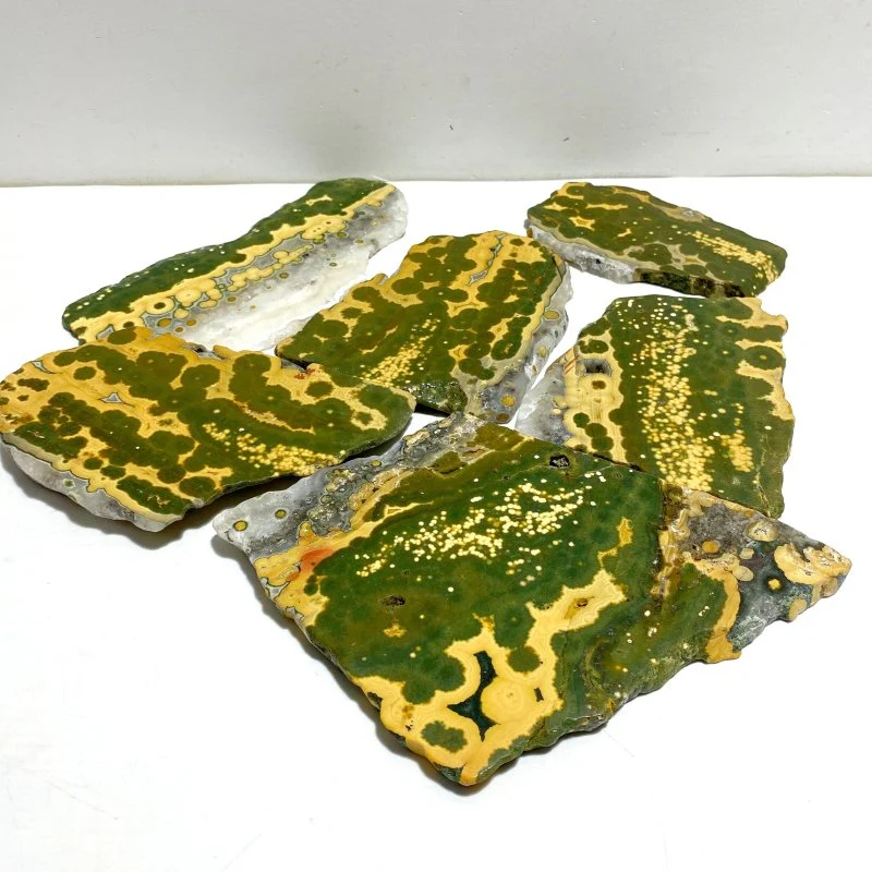 6 Pieces Large 8th Vein Ocean Jasper Slabs