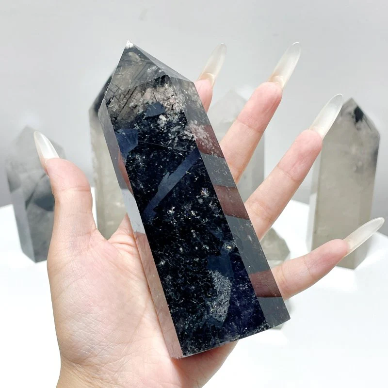 6 Pieces Large Black Tourmaline Tower - Image 3