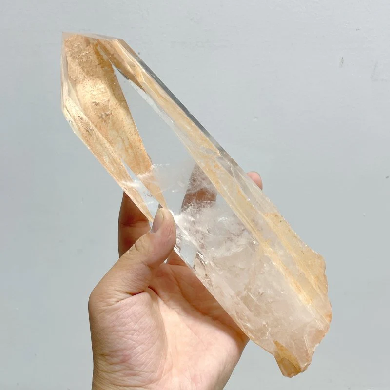 6 Pieces Large Clear Quartz Point Raw Bottom