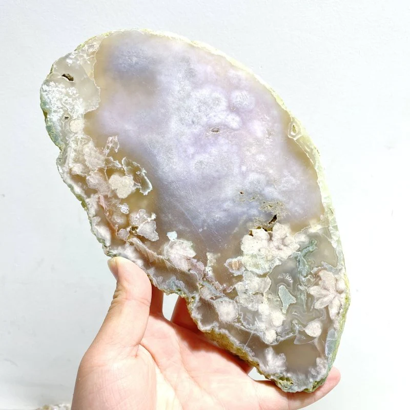 6 Pieces Large Green Sakura Flower Agate Slabs - Image 5