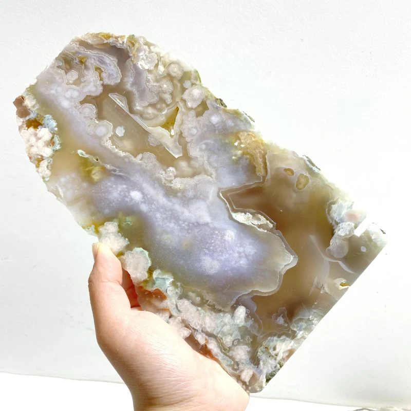 6 Pieces Large Green Sakura Flower Agate Slabs - Image 6