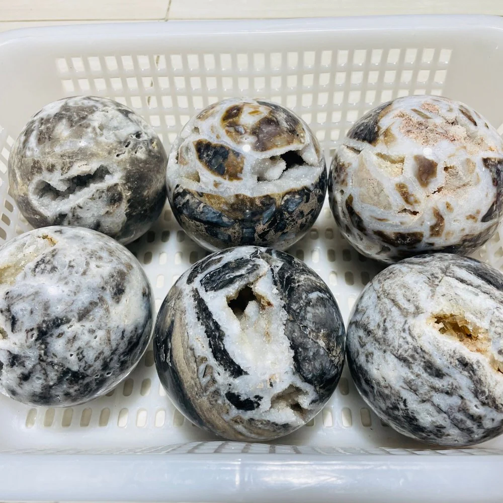 6 Pieces Large Sphalerite Geode Sphere Ball - Image 3
