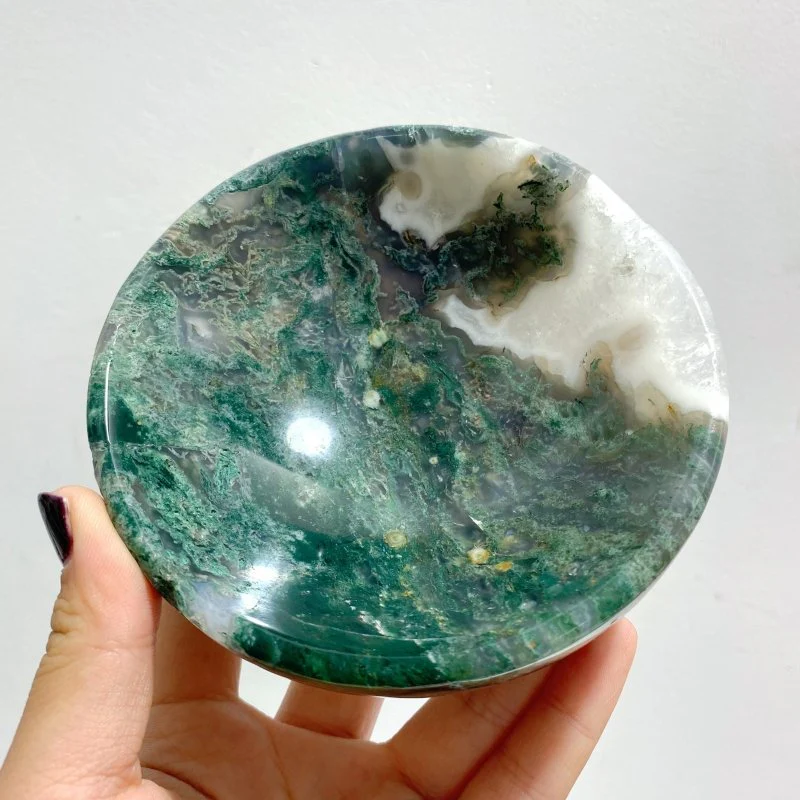 6 Pieces Moss Agate Bowl Carving - Image 2