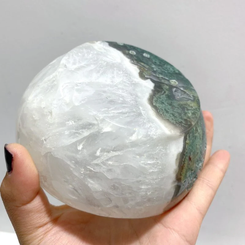 6 Pieces Moss Agate Bowl Carving - Image 6