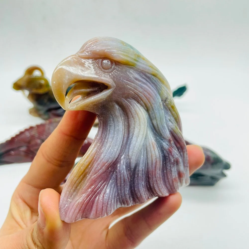 6 Pieces Beautiful Ocean Jasper Animals Carving - Image 5