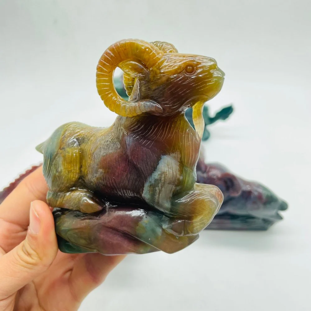 6 Pieces Beautiful Ocean Jasper Animals Carving - Image 6