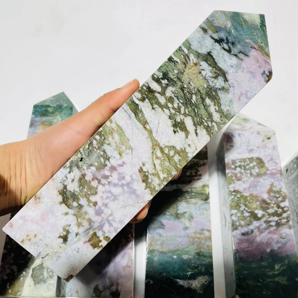6 Pieces Large Ocean Jasper Tower Points - Image 3