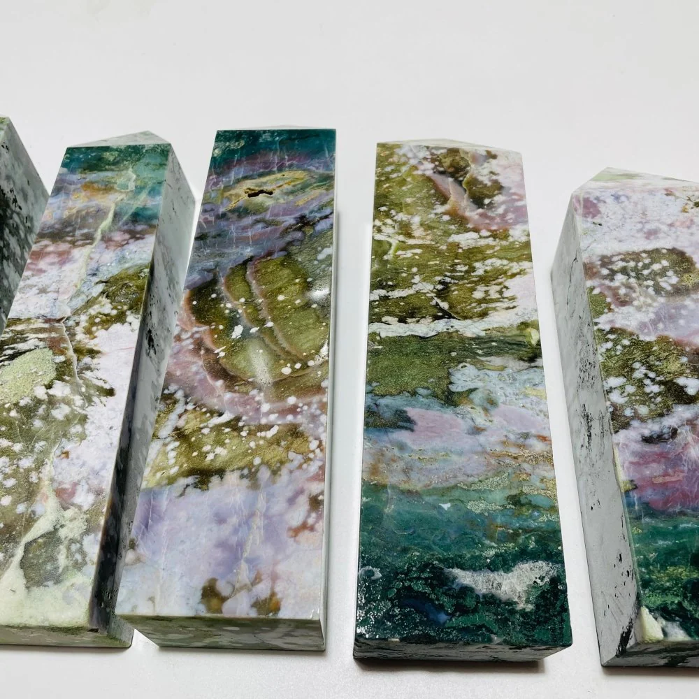 6 Pieces Large Ocean Jasper Tower Points - Image 4