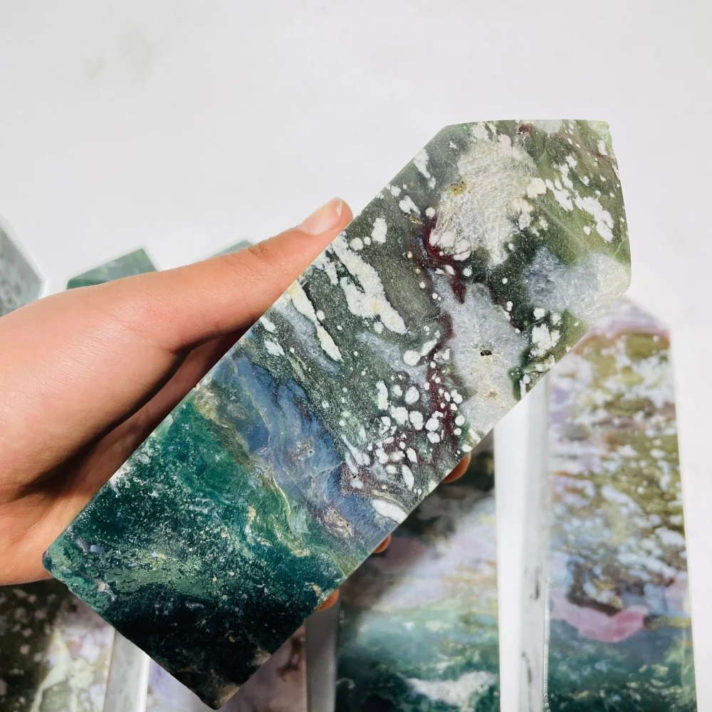 6 Pieces Large Ocean Jasper Tower Points - Image 7