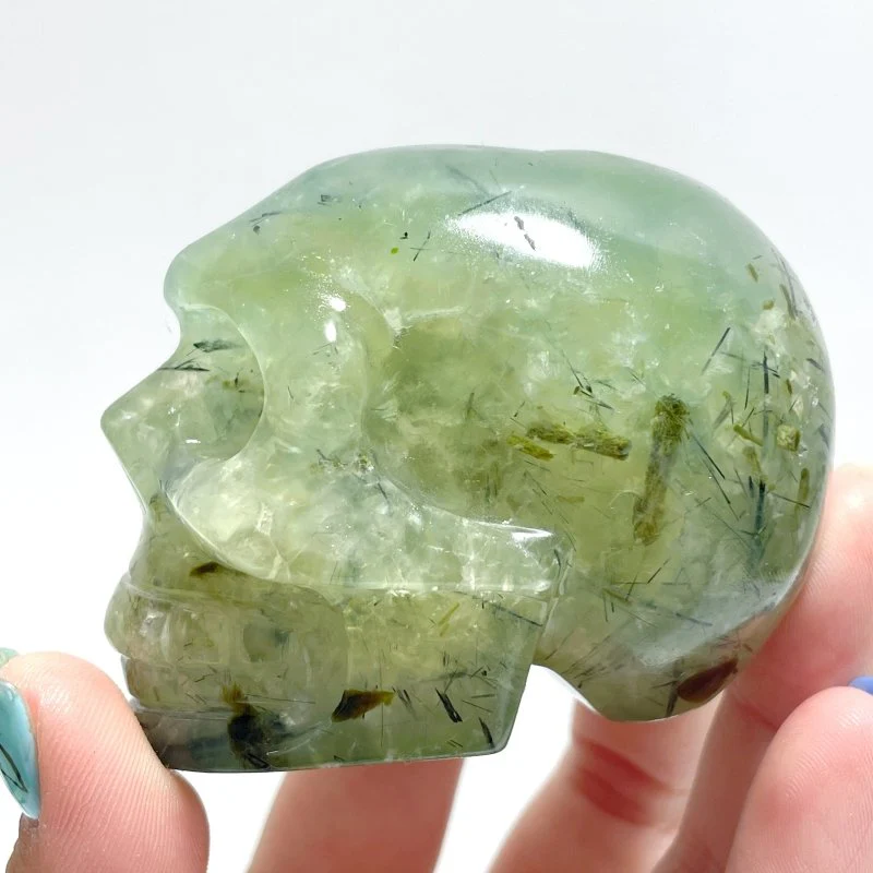 6 Pieces Small Prehnite Skull Carving - Image 4