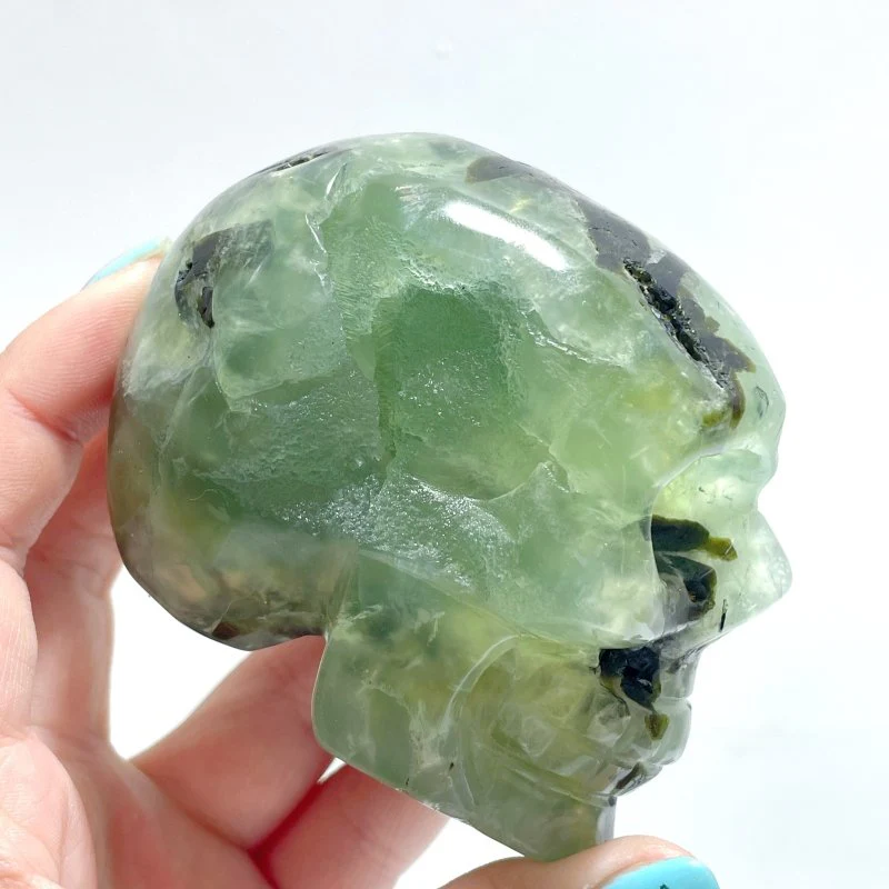6 Pieces Small Prehnite Skull Carving - Image 5