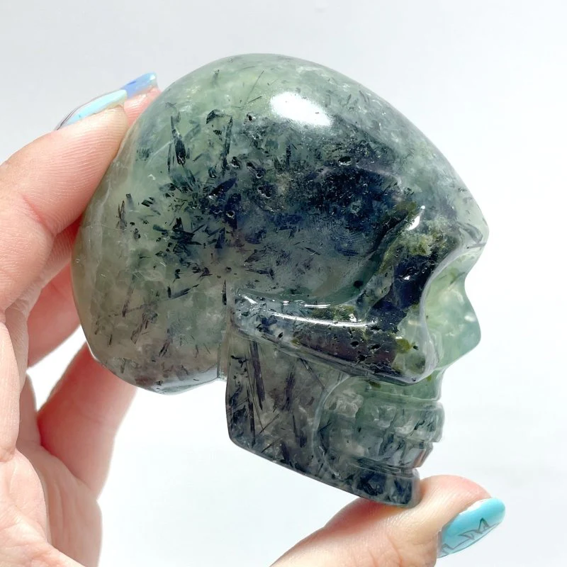 6 Pieces Small Prehnite Skull Carving - Image 7