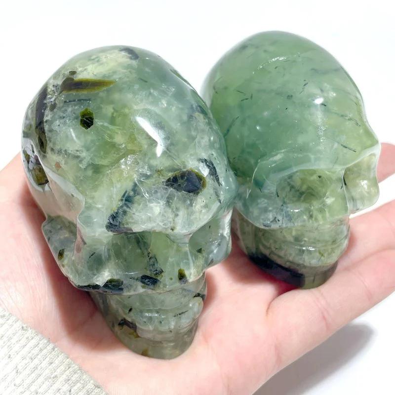 6 Pieces Small Prehnite Skull Carving - Image 9