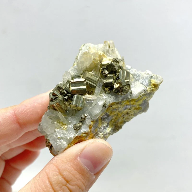 7 Pieces Pyrite Mixed Clear Quartz Cluster Specimen For Collection - Image 3