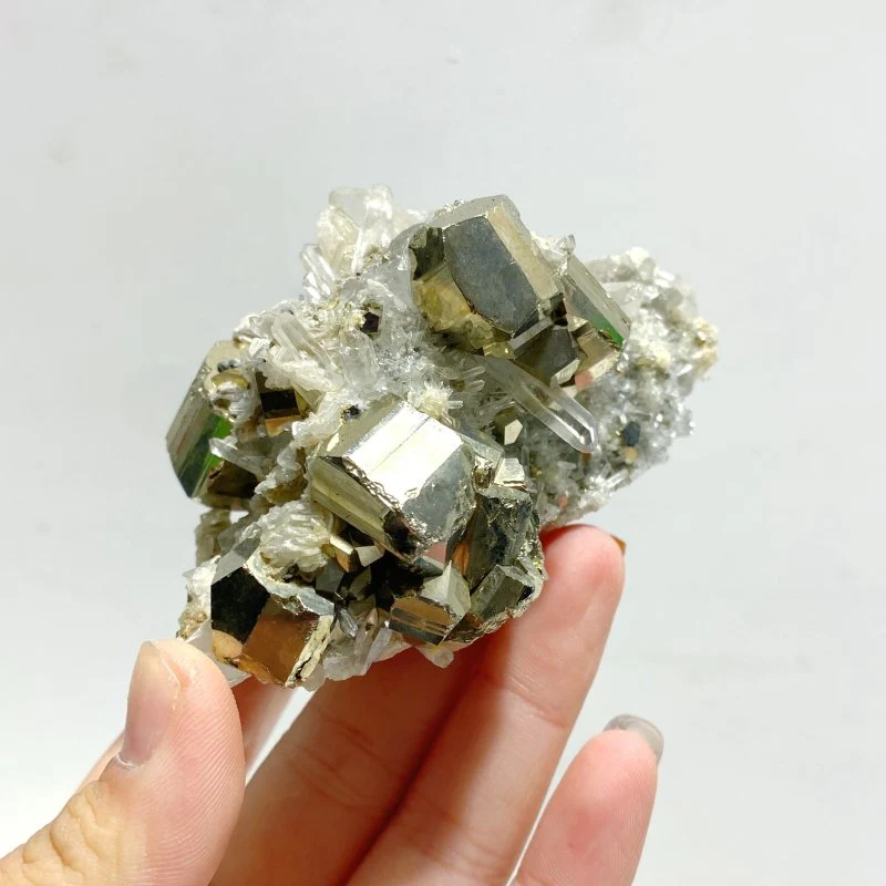 7 Pieces Pyrite Mixed Clear Quartz Cluster Specimen For Collection - Image 5