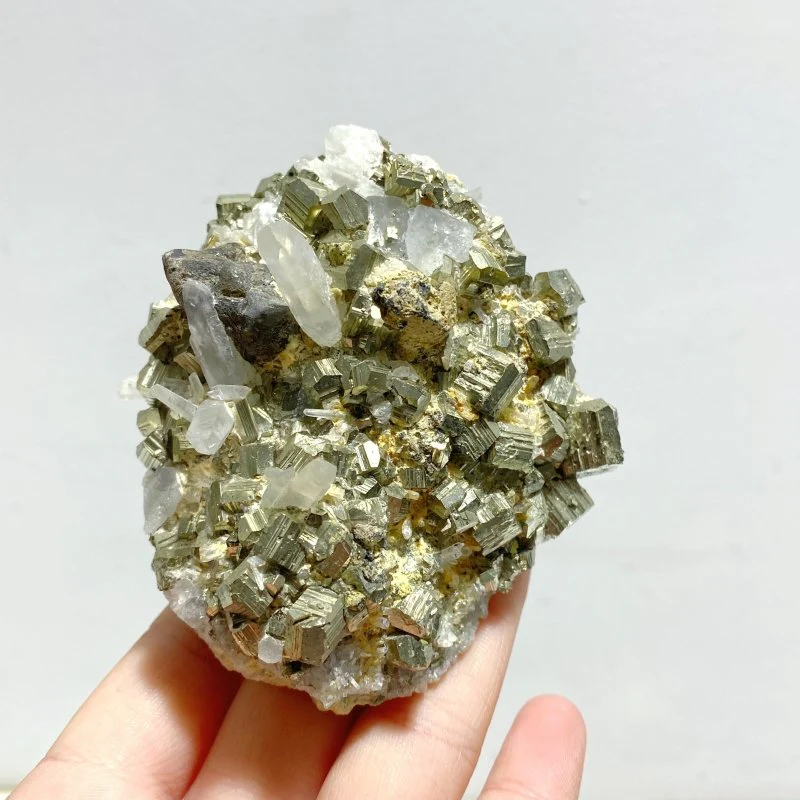 7 Pieces Pyrite Mixed Clear Quartz Cluster Specimen For Collection - Image 6