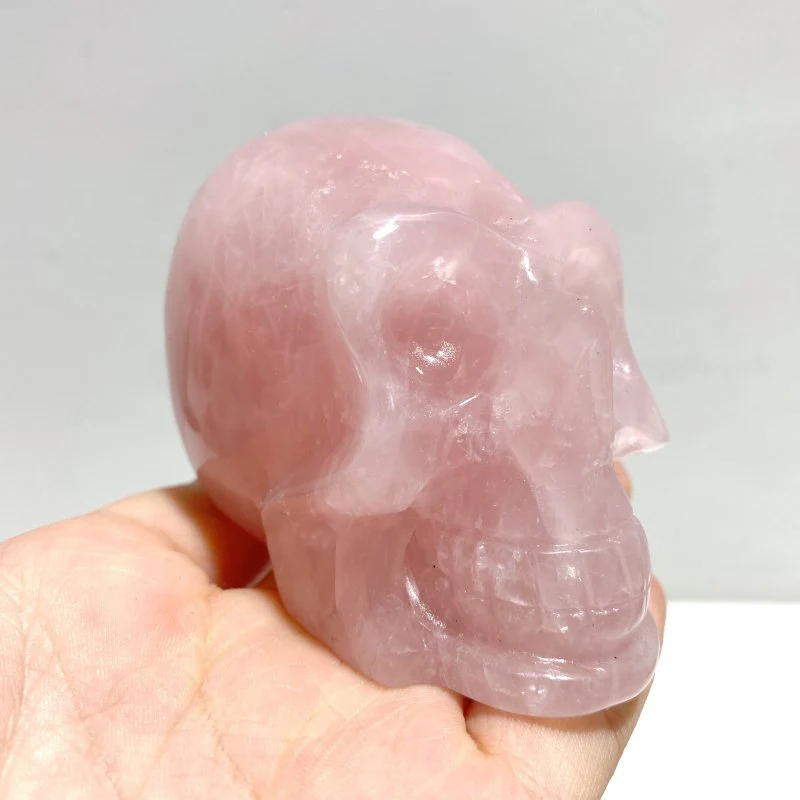 6 Pieces Rose Quartz Skull Carving - Image 2