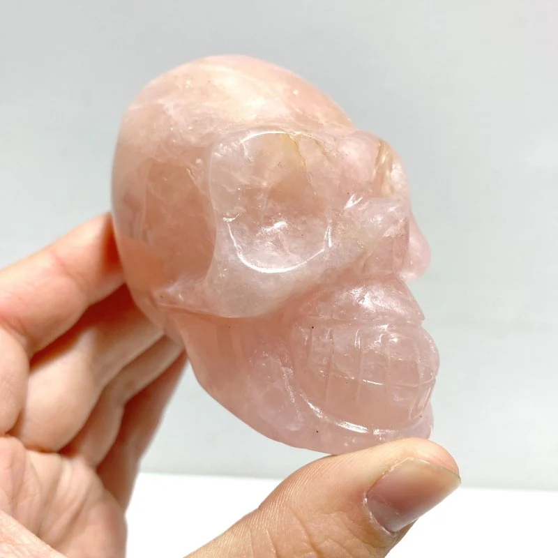 6 Pieces Rose Quartz Skull Carving - Image 6