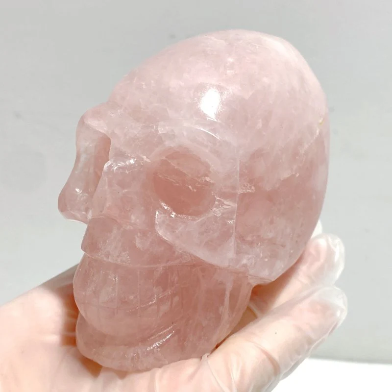 6 Pieces Rose Quartz Skull Carving - Image 2
