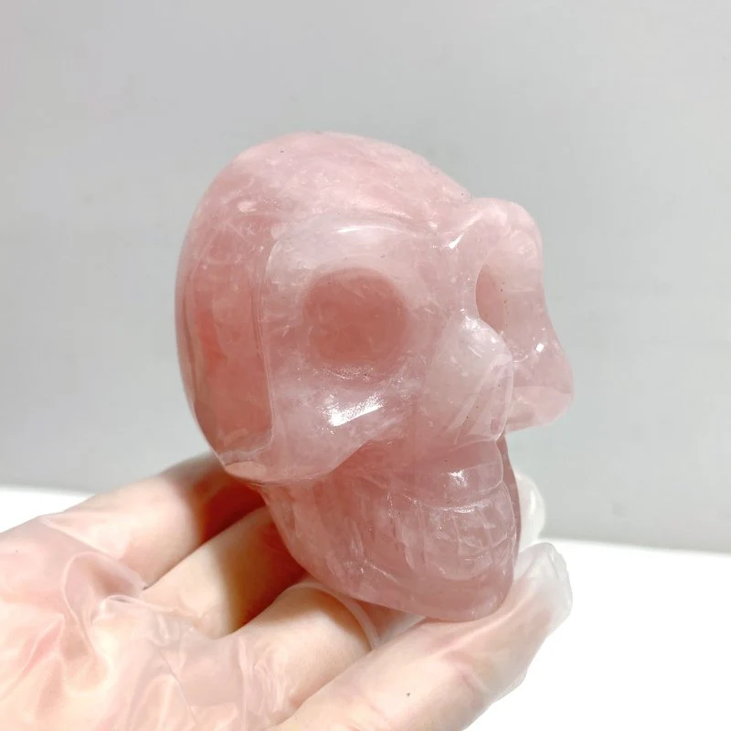 6 Pieces Rose Quartz Skull Carving - Image 3