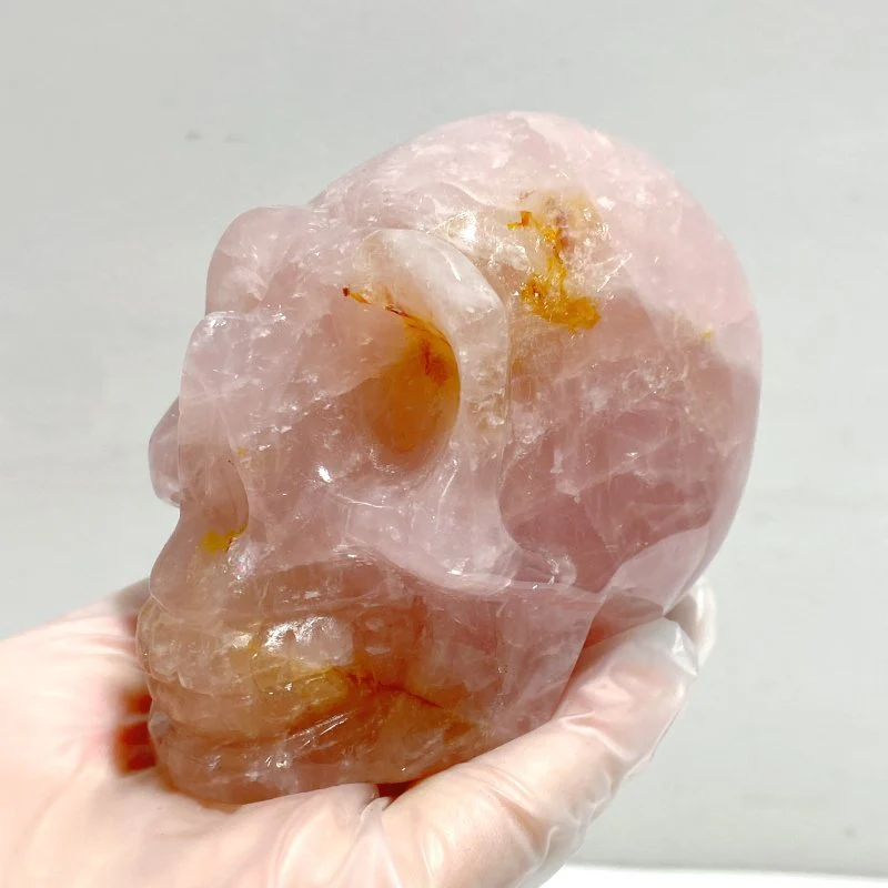 6 Pieces Rose Quartz Skull Carving - Image 6