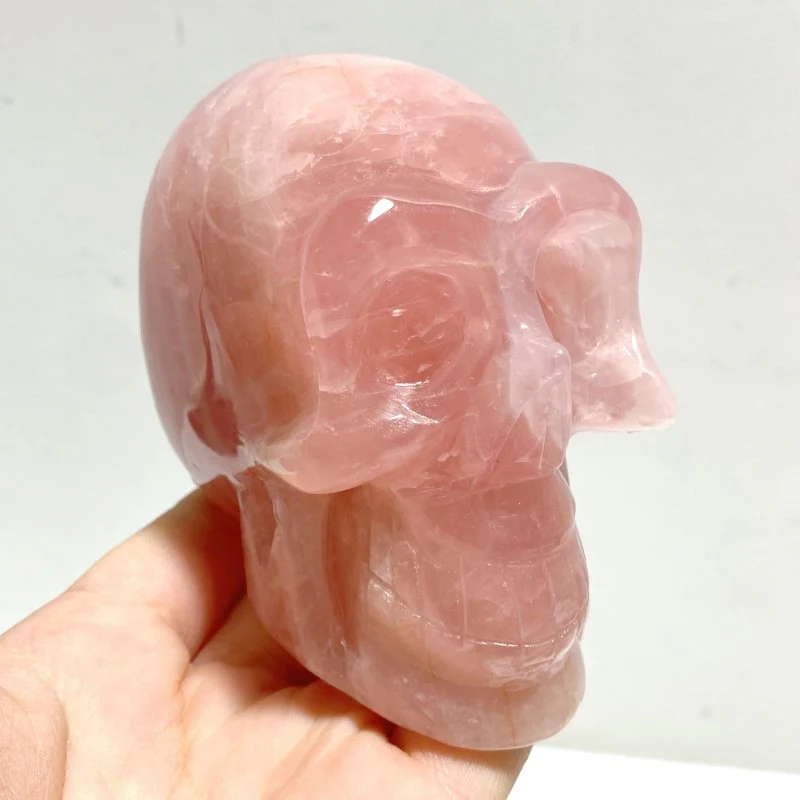 6 Pieces Rose Quartz Skull Carving - Image 2