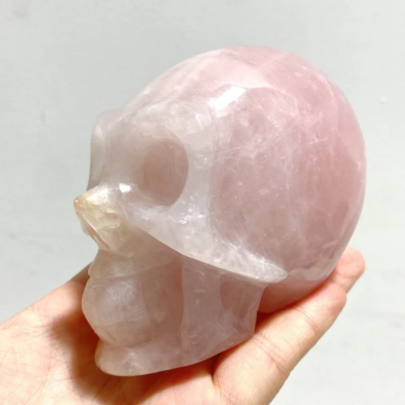 6 Pieces Rose Quartz Skull Carving - Image 6