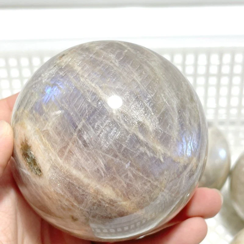 6 Pieces Big Sunstone Mixed Moonstone Spheres - Image 2