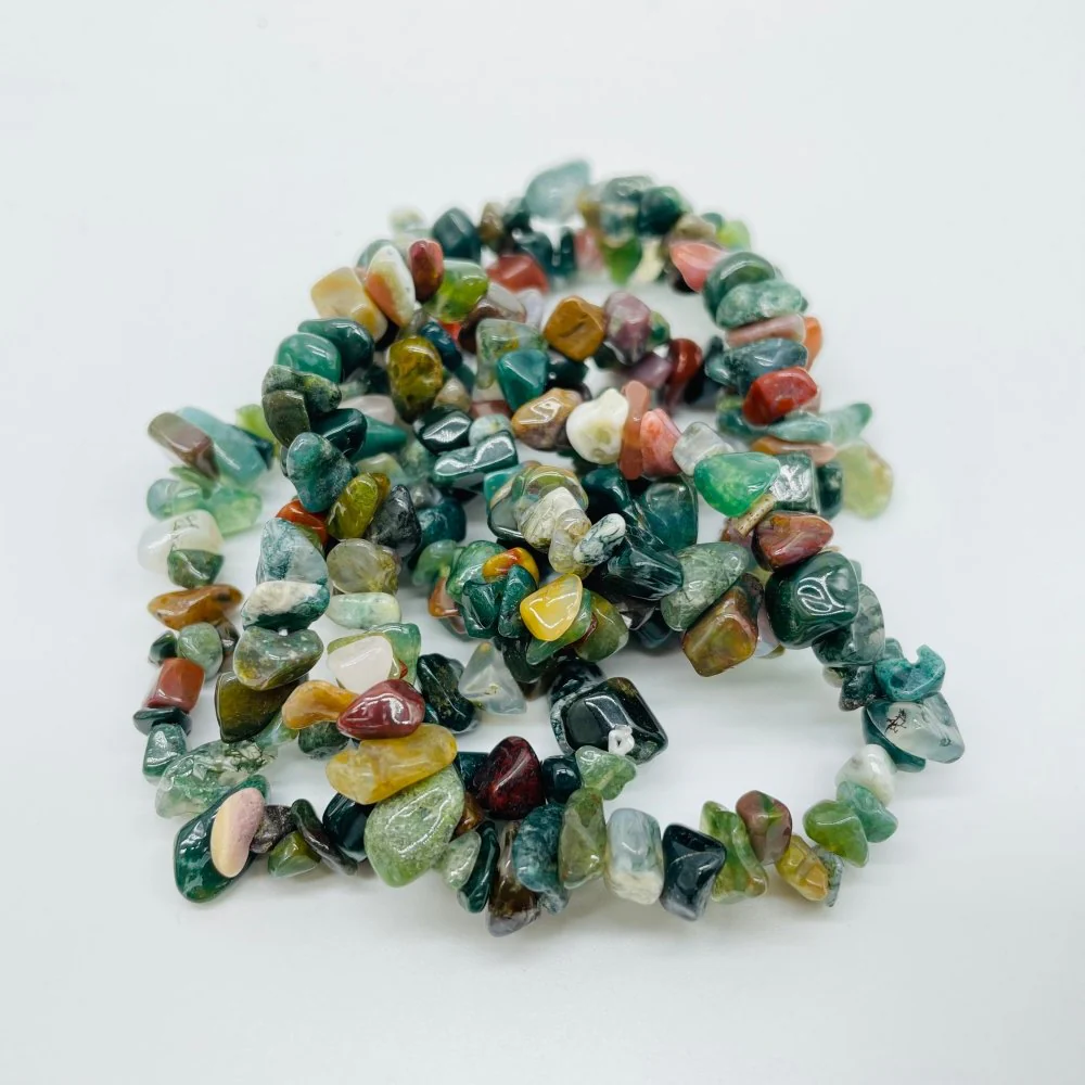 6 Types Chip Bracelet Aquamarine & Moss Agate Wholesale - Image 7
