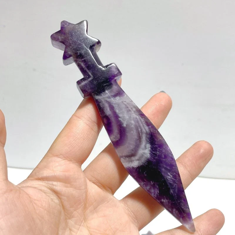 6 Types Halloween Knife Dagger Wholesale Fluorite Obsidian Chevron Amethyst - Image 4