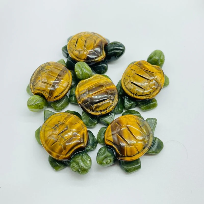 6 Types Turtle Carving Crystal Wholesale Tiger Eye Ocean Jasper - Image 4