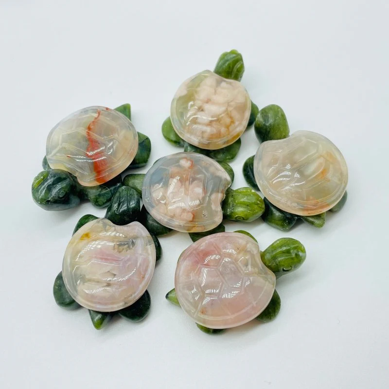 6 Types Turtle Carving Crystal Wholesale Tiger Eye Ocean Jasper - Image 5