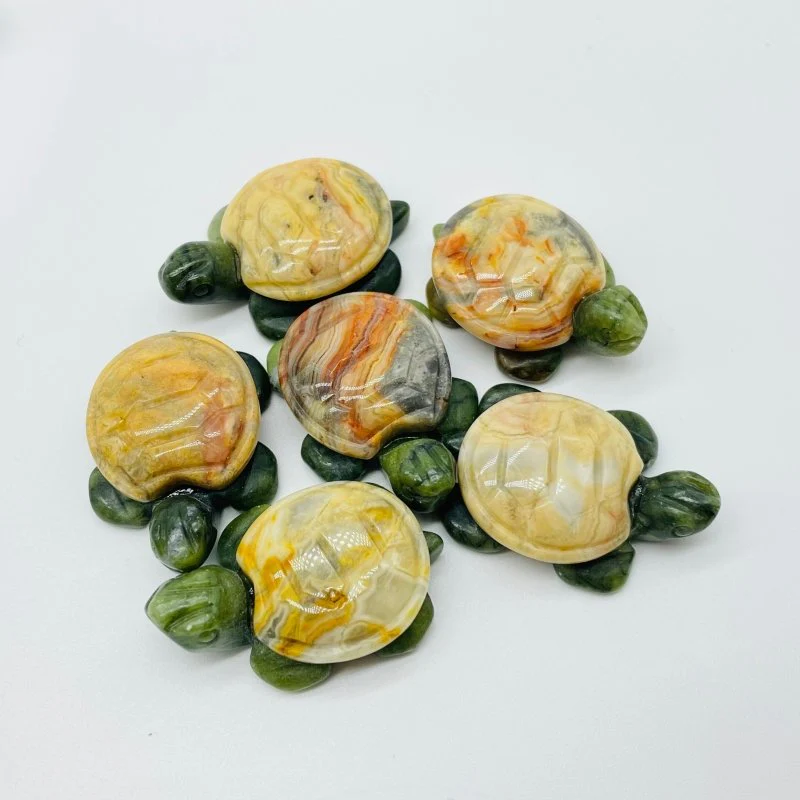 6 Types Turtle Carving Crystal Wholesale Tiger Eye Ocean Jasper - Image 6
