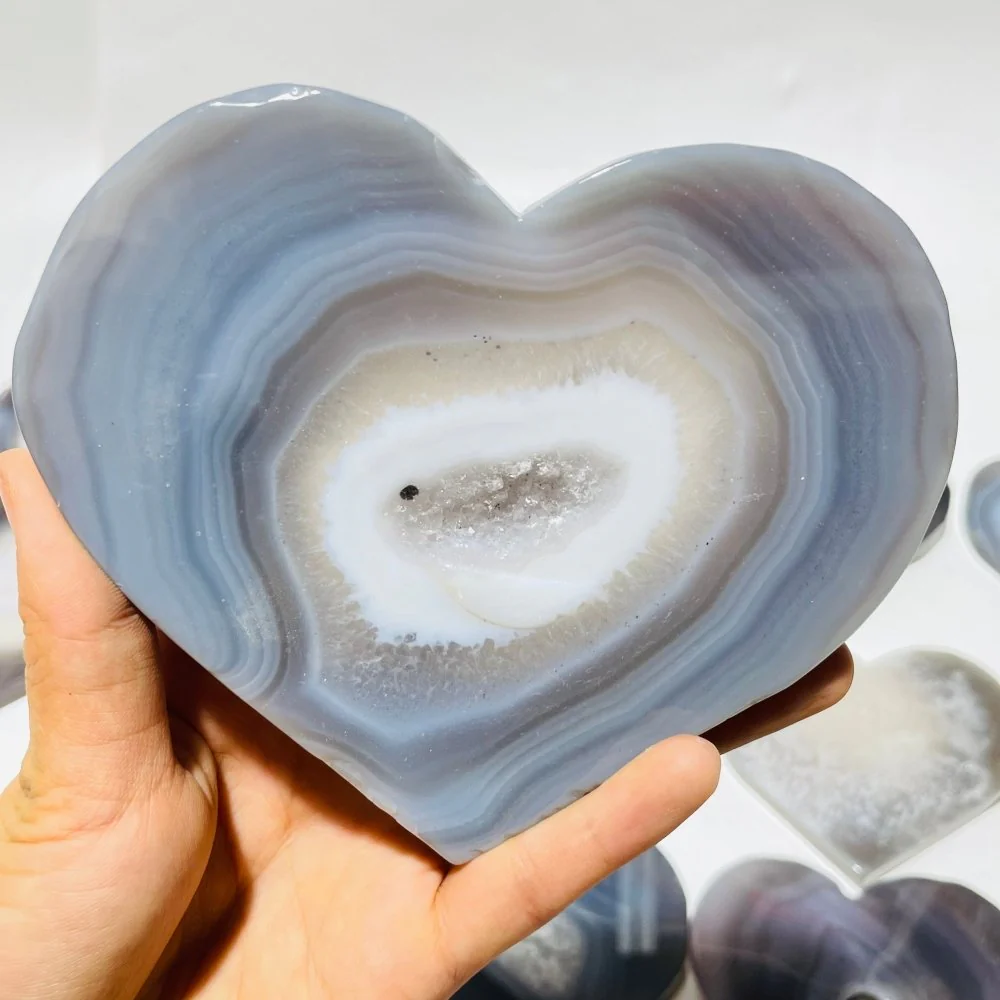 23 Pieces High Quality Large Geode Druzy Agate Heart - Image 2