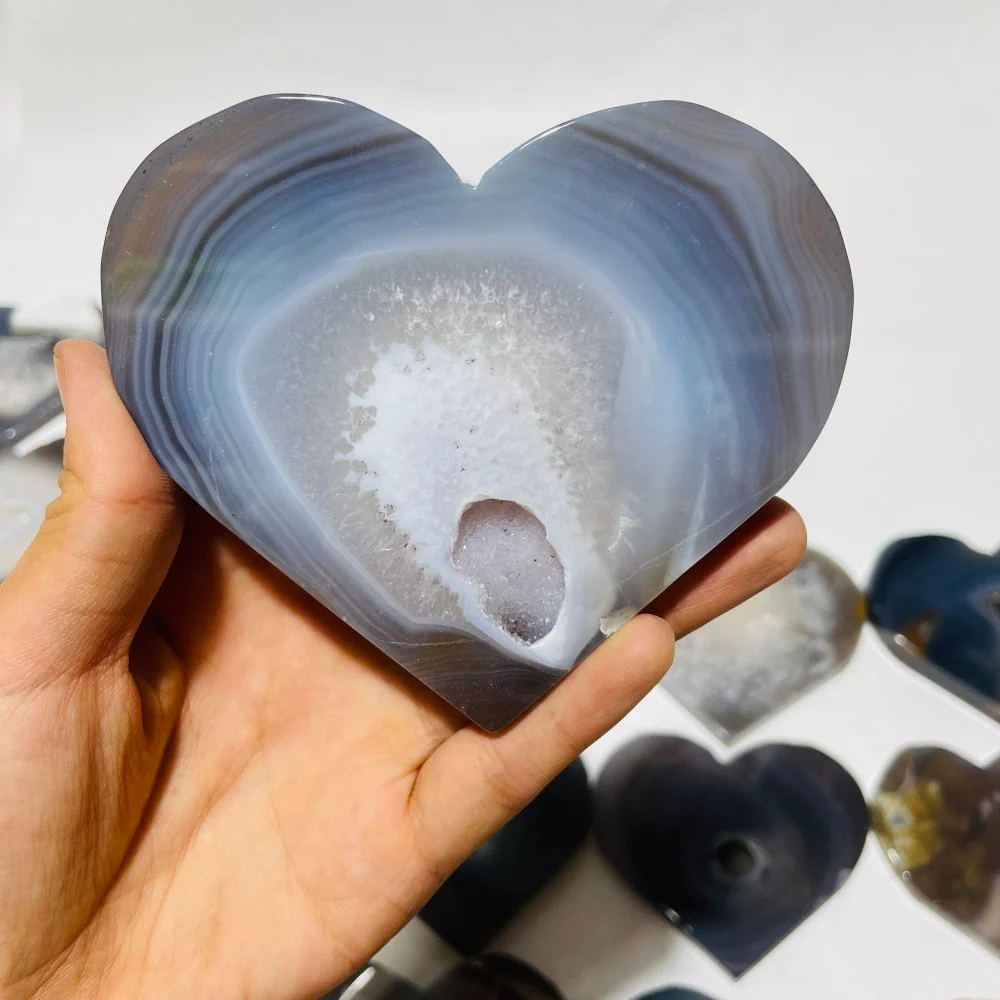 23 Pieces High Quality Large Geode Druzy Agate Heart - Image 3