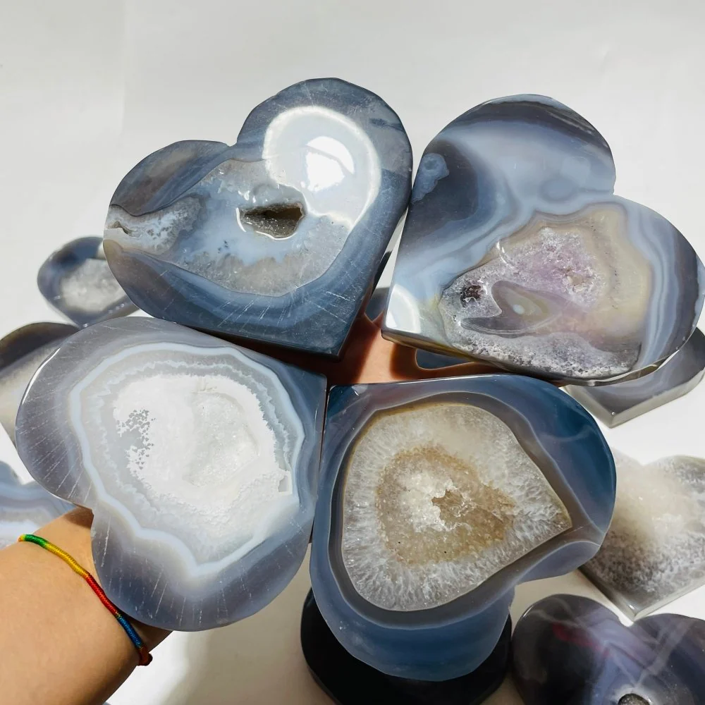 23 Pieces High Quality Large Geode Druzy Agate Heart - Image 4