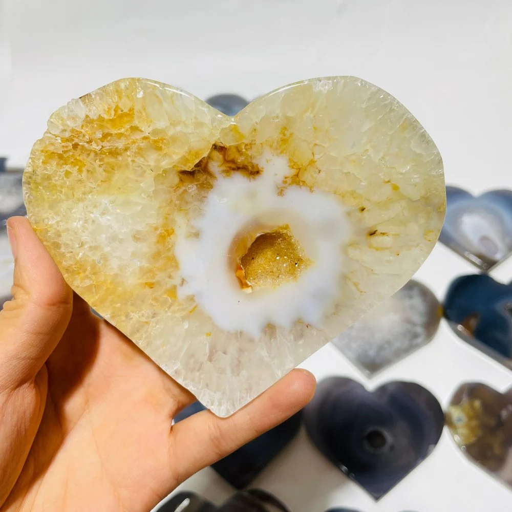 23 Pieces High Quality Large Geode Druzy Agate Heart - Image 5