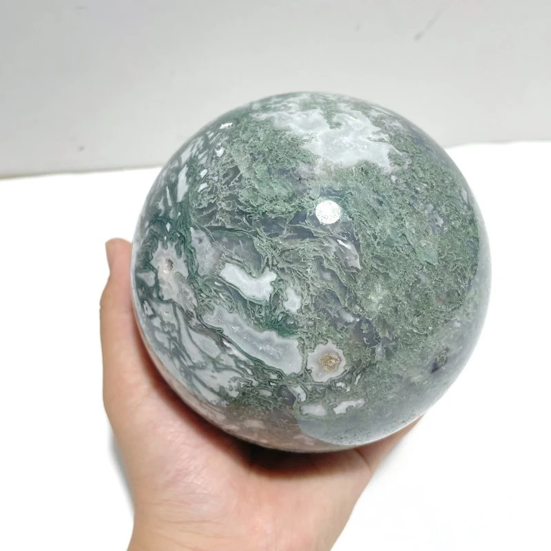 2 Pieces Large Moss Agate Large Sphere - Image 3