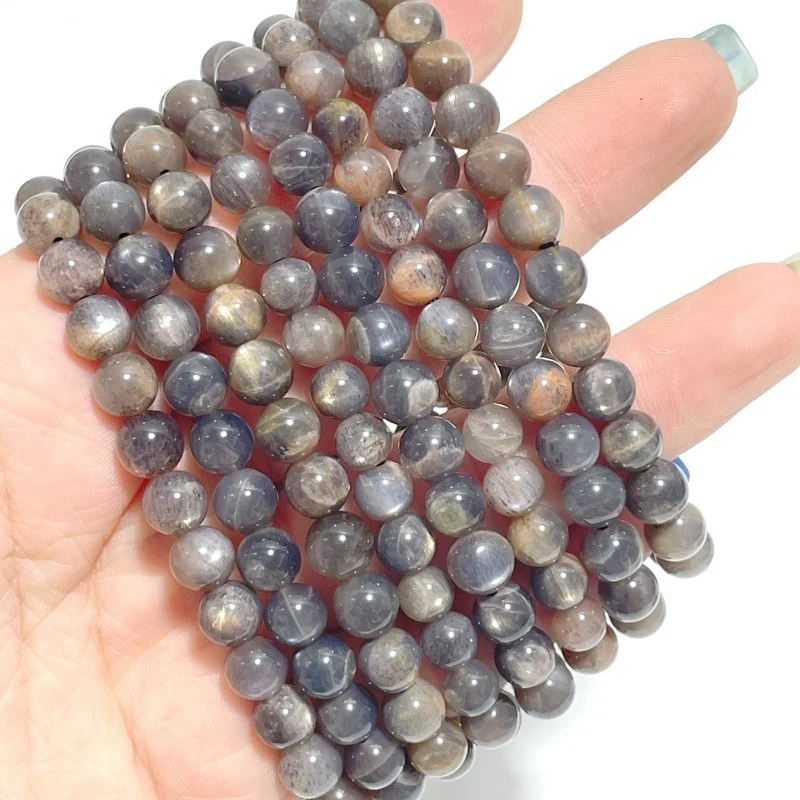 6mm Black Sunstone Golden Flash Sunstone Bracelets Wholesale