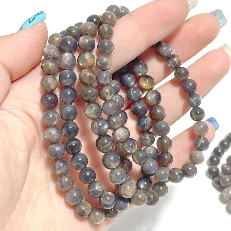 6mm Black Sunstone Golden Flash Sunstone Bracelets Wholesale - Image 2