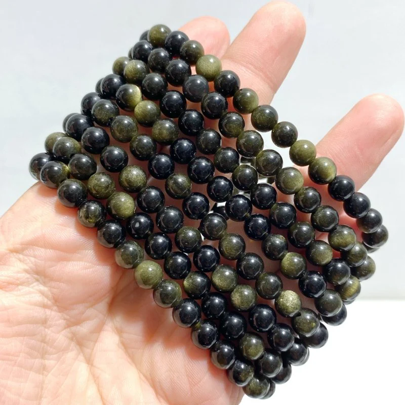 6mm Bracelets Wholesale Amethyst Smoky Quartz Green Jade - Image 3
