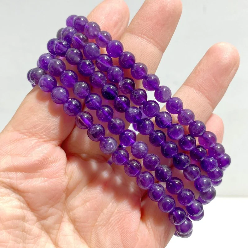 6mm Bracelets Wholesale Amethyst Smoky Quartz Green Jade - Image 8