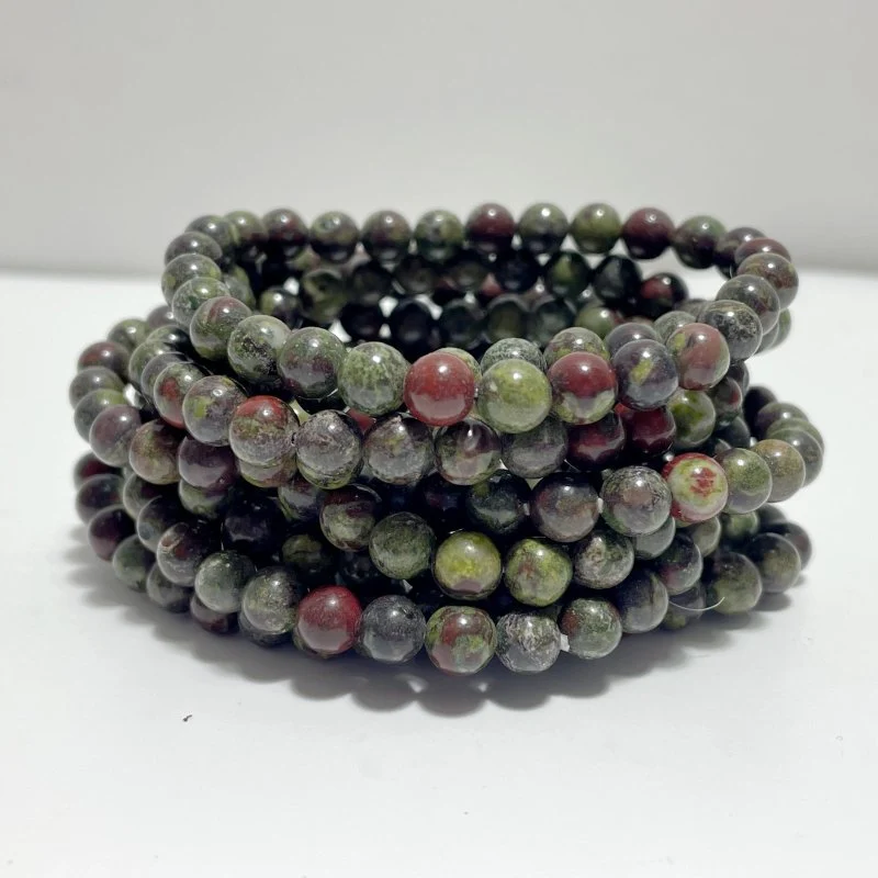 6mm Carnelian Howlite Silver Sheen Obsidian Dragon Blood Stone White Agate Bracelet Wholesale - Image 3