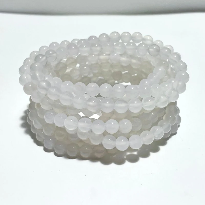 6mm Carnelian Howlite Silver Sheen Obsidian Dragon Blood Stone White Agate Bracelet Wholesale - Image 4
