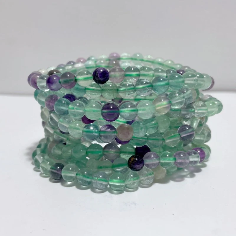 6mm Fluorite Phoenix Pine Stone Moonstone Ruby Zoisite Red Jasper Bracelet Wholesale - Image 5