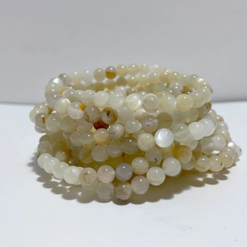 6mm Fluorite Phoenix Pine Stone Moonstone Ruby Zoisite Red Jasper Bracelet Wholesale - Image 7