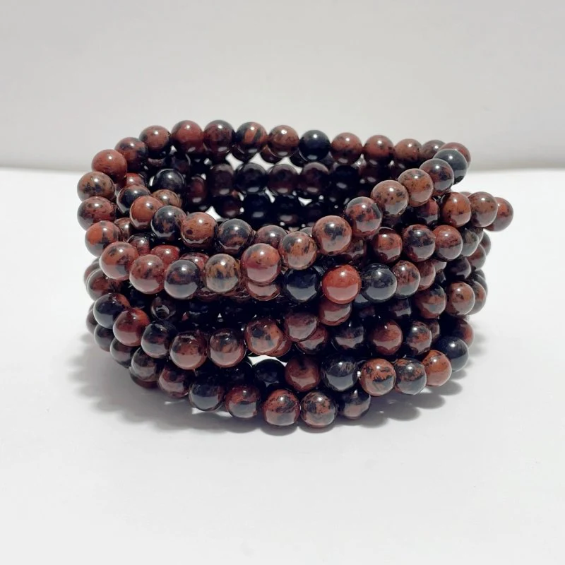 6mm Obsidian Rose Quartz K2 Kambaba Jasper Bracelet Wholesale - Image 4