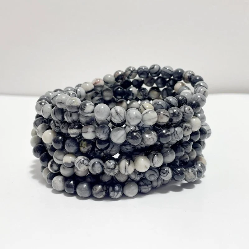 6mm Obsidian Rose Quartz K2 Kambaba Jasper Bracelet Wholesale - Image 6