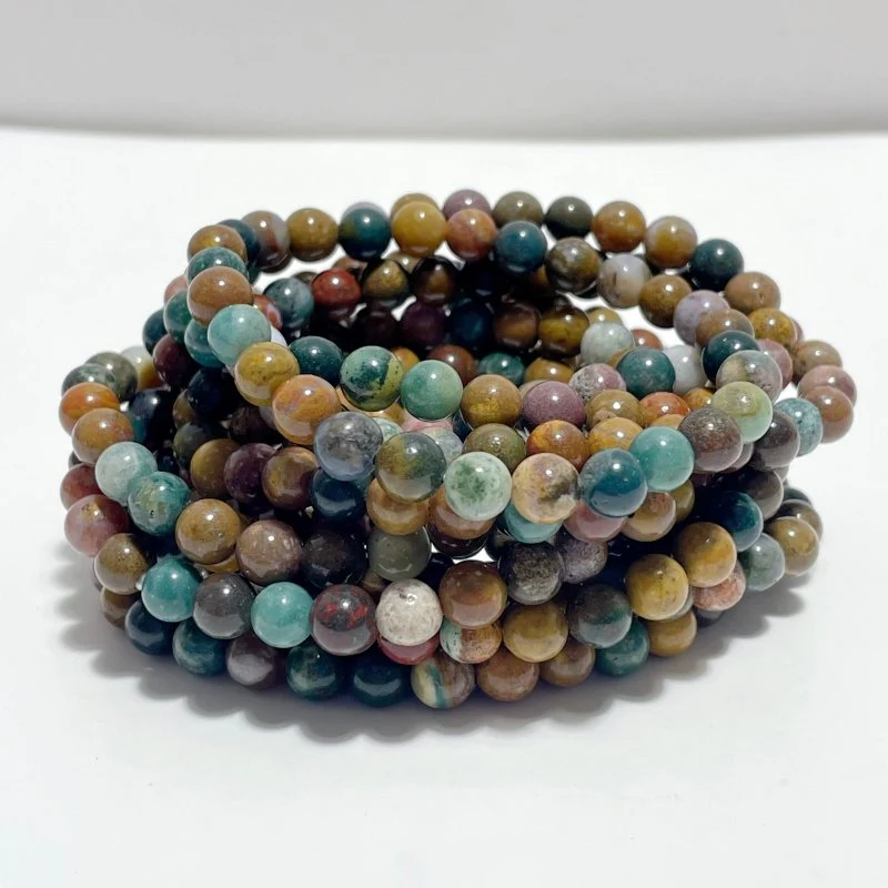 6mm Red Tiger Eye Ocean Jasper Lepidolite Bracelet Wholesale - Image 4