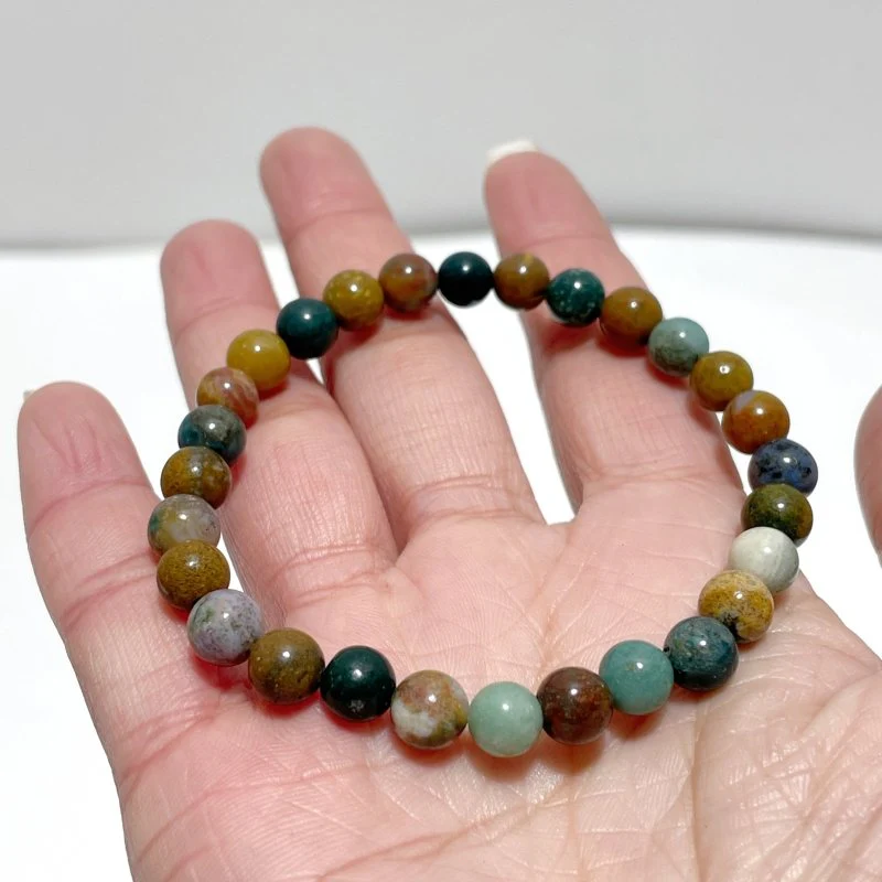 6mm Red Tiger Eye Ocean Jasper Lepidolite Bracelet Wholesale - Image 5